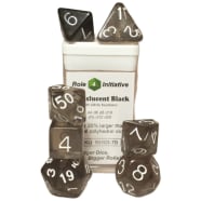 7ct. Dice Set with Arch'd4: Translucent Black Smoke/White Thumb Nail