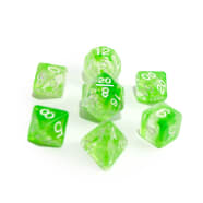 7ct. Dice Set: Diffusion Slime Green/White Thumb Nail