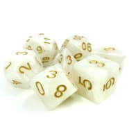 Poly 7 Dice Set: Divine Light - White Pearl Opaque Thumb Nail