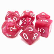 Poly 7 Dice Set: Coral Grief - Rose Pearl Opaque Thumb Nail