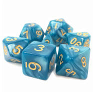 Poly 7 Dice Set: Sleepy Sky - Blue Pearl Opaque Thumb Nail
