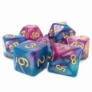 Poly 7 Dice Set: Sage Blood - Blue/Purple Fusion Thumb Nail