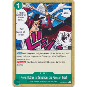 I Never Bother to Remember the Faces of Trash