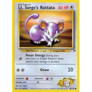 Lt. Surge's Rattata - 82/132