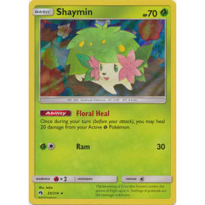 Card Shaymin 33/214 da coleção Lost Thunder