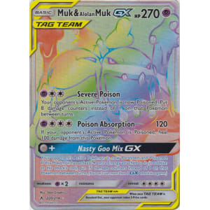 Muk & Alolan Muk-GX (Rainbow Rare) - 220/214