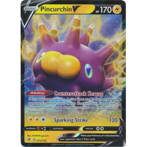 Pokemon Sword & Shield Rebel Clash 072/192 Pincurchin V NM/M Pokemon Sword & Shield Rebel Clash 072/192 Pincurchin V NM/M