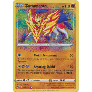 Zamazenta Gold Metal Pokemon Card 