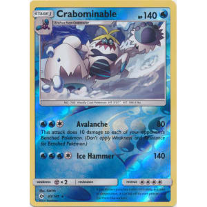 Crabominable 43/149 Sun & Moon Reverse Holo Mint Pokemon Card 