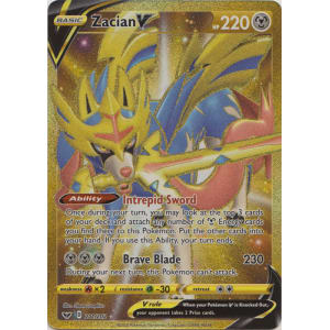 Zacian V Gold Metal Pokemon Card