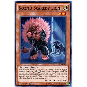 SHVI-EN082 Kozmo Scaredy Lion Super Rare UNL Edition Mint YuGiOh Card SHVI-EN082 Kozmo Scaredy Lion Super Rare UNL Edition Mint YuGiOh Card