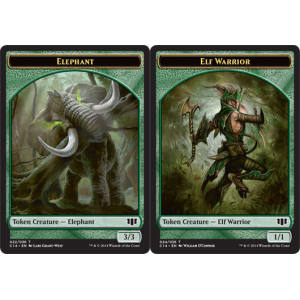 Elephant // Elf Warrior (Token)