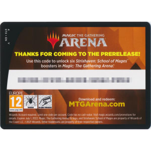 Strixhaven Prerelease Code Card