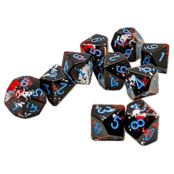 Chessex - Brush Dice 10d10 Die Set - Dark Side/Blue