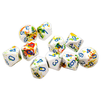 Chessex - Brush Dice 10d10 Die Set - Breezy/Blue