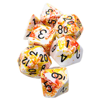 Chessex - Brush Dice 7 Die Set - Sunrise/Black