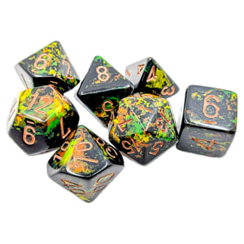 Chessex - Brush Dice 7 Die Set - Forest/Gold