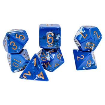 Chessex - Brush Dice 7 Die Set - Wavebreak/Gold