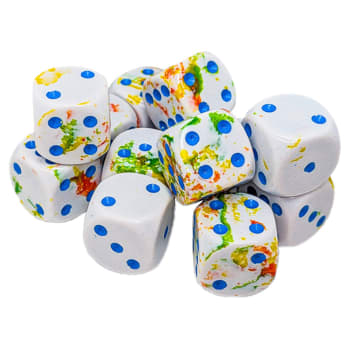 Chessex - Brush Dice 16 mm 12d6 Die Set - Breezy/Blue