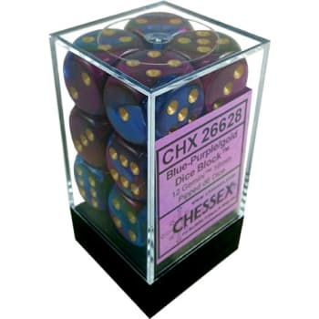 16mm d6 Dice Block: Gemini Blue-Purple w/Gold