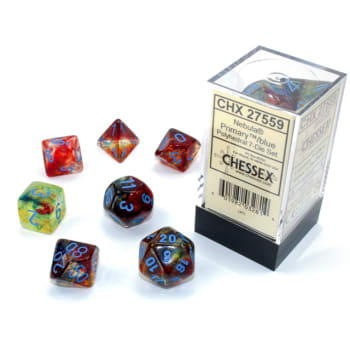 Poly 7 Dice Set: Nebula Luminary Primary w/Turquoise