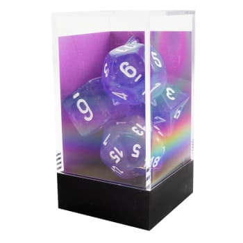 Poly 7 Dice Set: Borealis Luminary: Purple/White