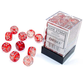 12mm d6 Dice Block: Nebula Luminary Red w/Silver