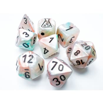 Lab Dice Lustrous Luminary: 7 Die Set - Sea Shell/Black