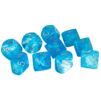 Ten d10 Set: Luminary Sky w/Silver