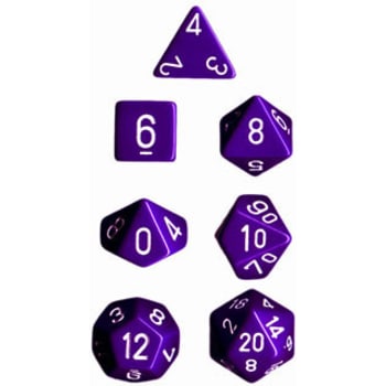 Poly 7 Dice Set: Purple w/White