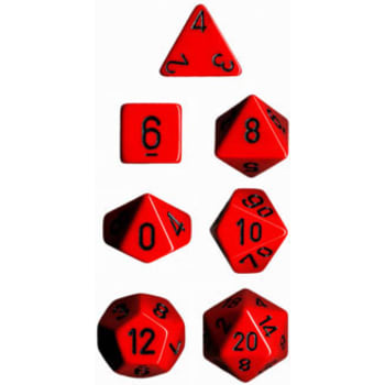 Poly 7 Dice Set: Red w/Black