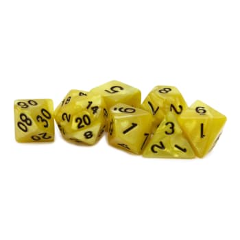 Poly 7 Dice Set: Acrylic - Yellow/Black