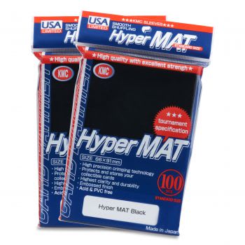 KMC Standard Sleeves - Hyper Matte Black USA Pack (100)