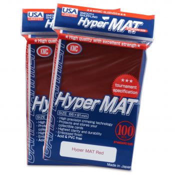 KMC Standard Sleeves - Hyper Matte Red USA Pack (100)