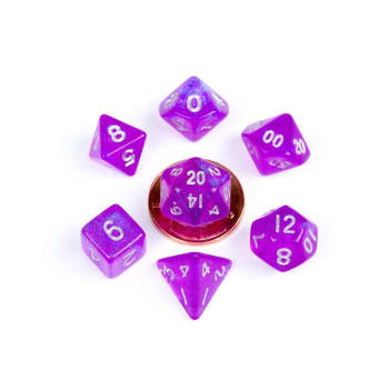 Poly 7 Dice Set: Stardust - Purple w/ Silver