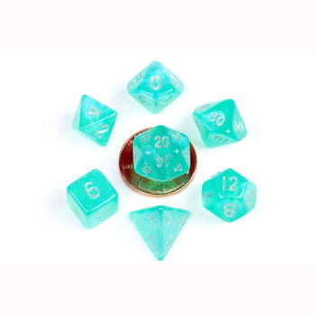 Poly 7 Dice Set: Mini Stardust Turquoise