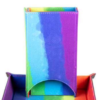 Velvet Folding Dice Tower: Watercolor Rainbow