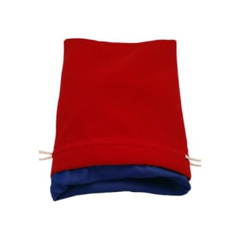Velvet Dice Bag 6"x8" - Red w/ Blue Satin Lining
