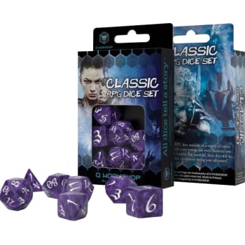 Poly 7 Dice Set: Classic - Lavender/White