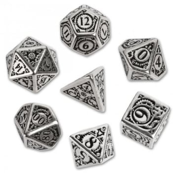 Poly 7 Dice Set: Metal Steampunk