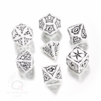 Poly 7 Dice Set: Tribal - White/Black