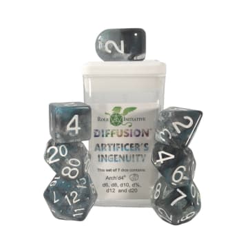 Role 4 Initiative - 7ct. Dice Set with Arch'd4: Diffusion Artificer's Ingenuity