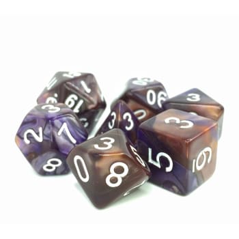 Poly 7 Dice Set: Kestrel's Call (7) Copper/Blue Fusion RPG 16mm