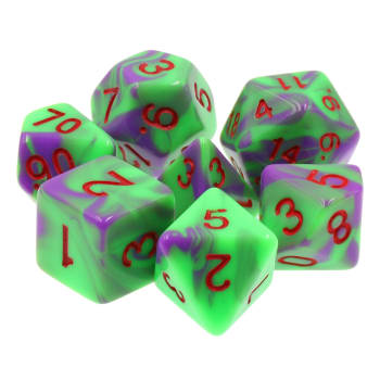 Poly 7 Dice Set: Primordial Ooze - Purple/Green Fusion