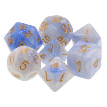 Poly 7 Dice Set: Sailors Vision - L.Blue/White Fusion
