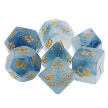 Poly 7 Dice Set: Stormcaller - Blue Jade Opaque