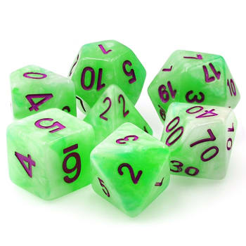 Poly 7 Dice Set: Sylvan Glade - Green Pearl Opaque