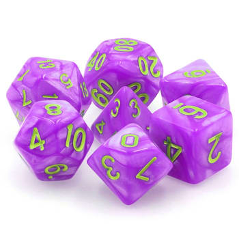 Poly 7 Dice Set: Mana Miasma - Purple Pearl Opaque