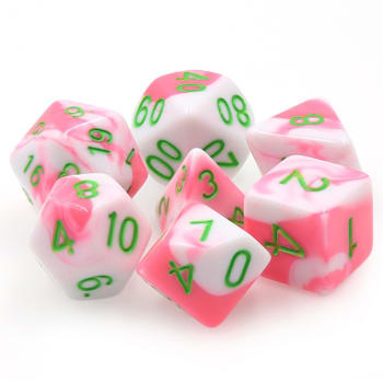 Poly 7 Dice Set: Phantasma - Pink/White Fusion