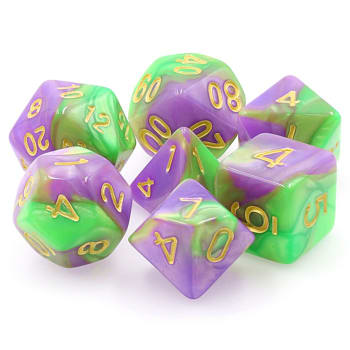 Poly 7 Dice Set: Hidden Vale - Purple/Green Fusion